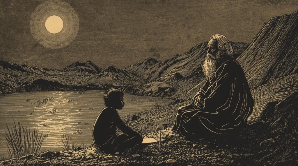 kedua orang duduk mencari jejak rare earth element