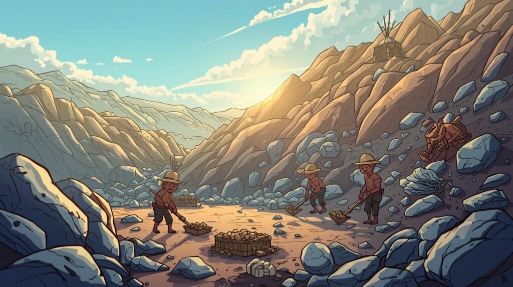 cangkul mendalam perut bumi